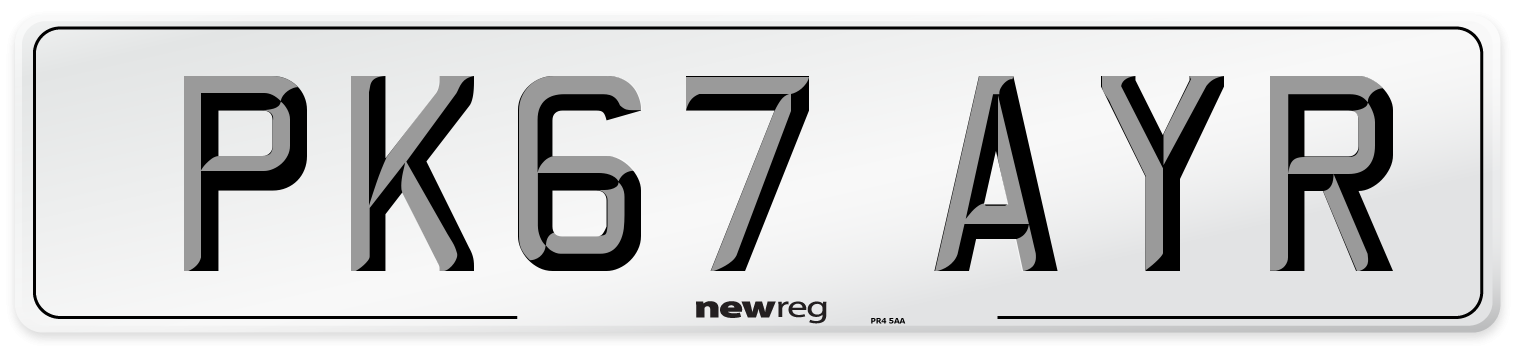 PK67 AYR Number Plate from New Reg